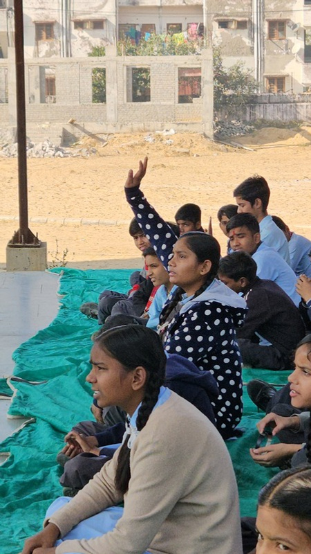 A student raising a hand